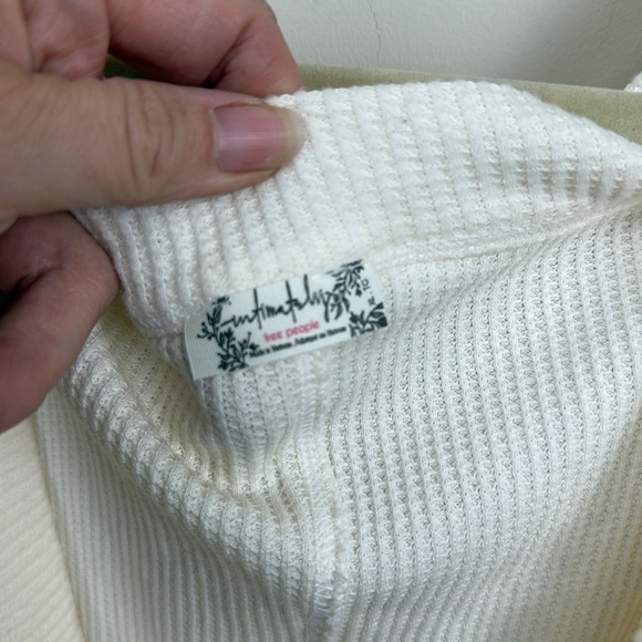 FREE PEOPLE Lovin' This Feeling Thermal Bodysuit extra large cream ivory Euc - Picture 8 of 11